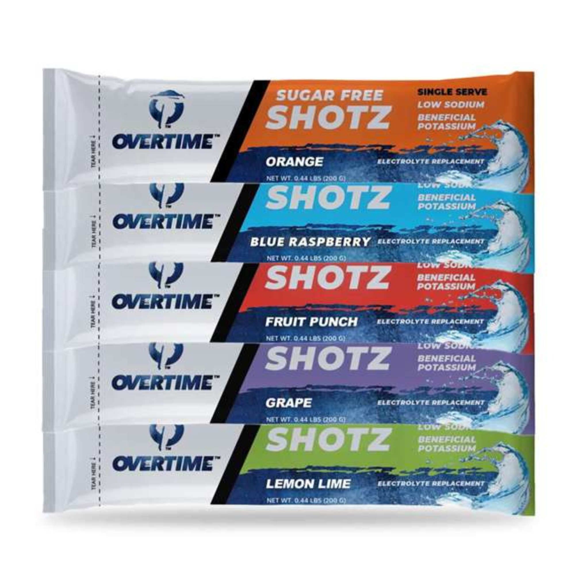 Overtime Sugar Free Electrolyte Drink Mix - Single Serve Shotz from GME Supply